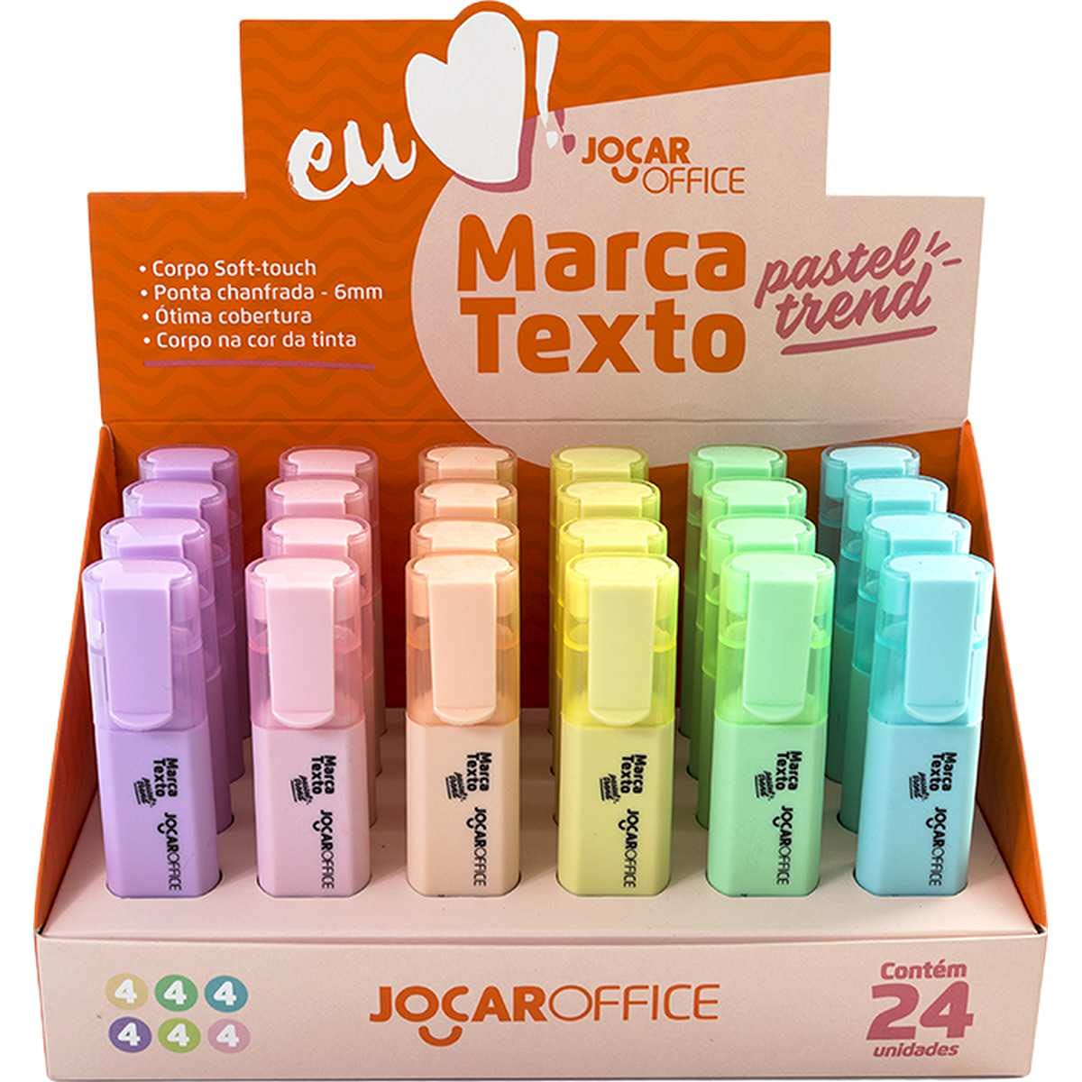 MARCA TEXTO CORES PASTEL TREND DISPLAY/24 UNDS JOC