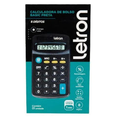 CALCULADORA DE BOLSO 8 DIGITOS PRETA BASIC SOLAR