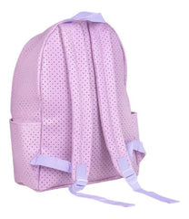 Mochila PU Perfurada - 2 Compartimentos e 2 Bolsos - Lilas