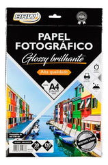 Papel Fotográfico Glossy Brilhante 150g – Pacote com 50 Folhas
