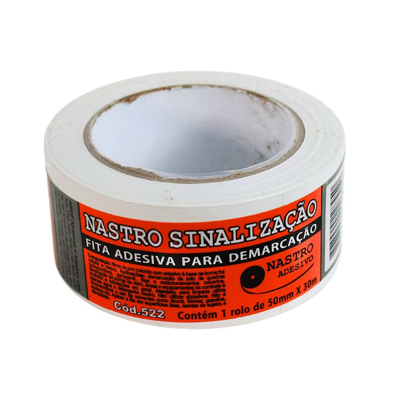 Fita PVC Demarcação 0,15mm Branca 50mm x 30m