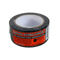 Fita PVC Demarcação 0,15mm Preta 50mm x 30m