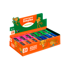 APONTADOR METALICO SIMPLES RETANGULAR CX/24 UND LEO E LEO