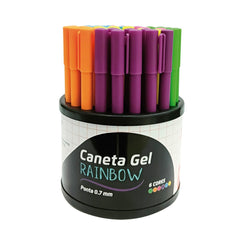 CANETA GEL RAINBOW 0.7 COLORIDA - DISPLAY C/ 50 UN