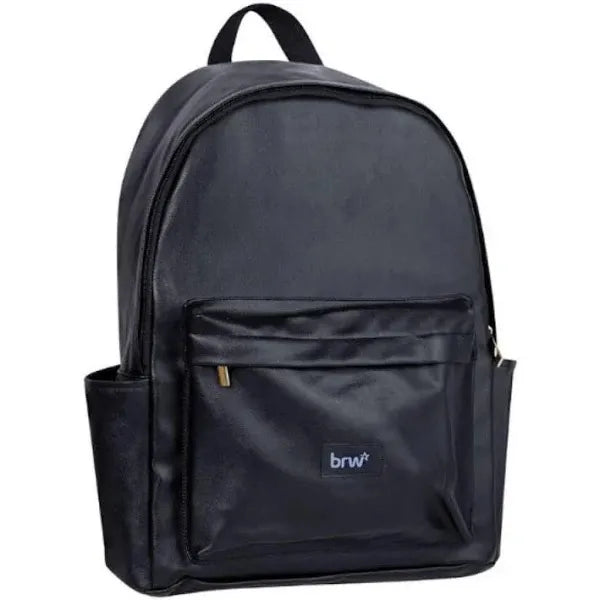 Mochila PU - 2 Compartimentos e 2 Bolsos - Preta