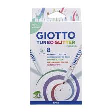 Hidrocor Giotto Turbo Glitter Pastel – Estojo 8 cores